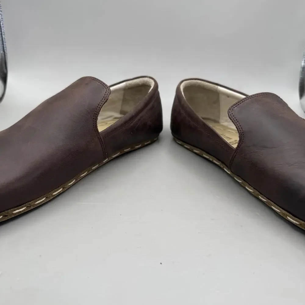 Earthing Harmony Grounding Shoes Leather Barefoot Mens 9/Womens 11 Brown EU 42